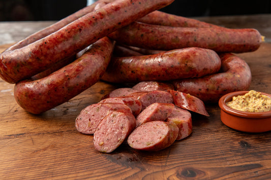 Beef Sausage with Green Chile, Mesquite Smoked (3) 1 lb packages